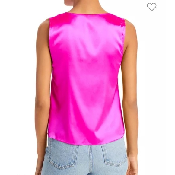 NWT! Generation Love "Aida" Lace Silk Tank hot pink & black XXS Sexy Romantic - Picture 3 of 13